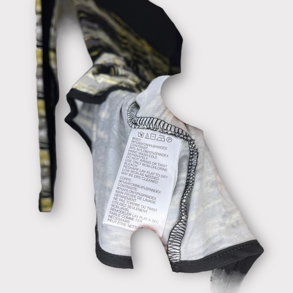 UO Silence & Noise‎ Yellow & Black Long Sleeve Mini Bodycon Dress Mesh Small - Picture 4 of 6